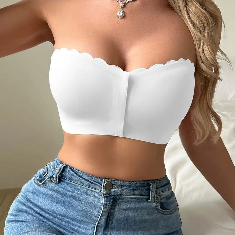 ๐ฅBUY 1 GET 1๐ฅ Seamless Front Closure Strapless Bandeau Bra โ Comfort & Support All Day! ๐