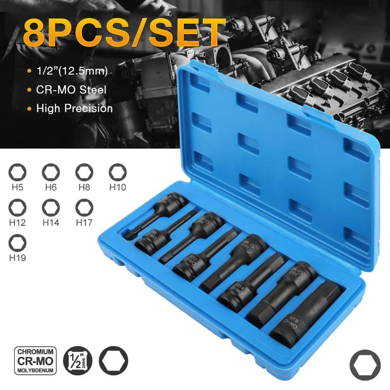 1/2” Pneumatic Wrench Hexagonal Drive Bits