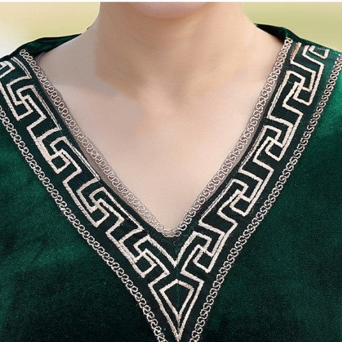 【The Best Gift for Mom】V-neck Long Sleeve Velvet T-shirt