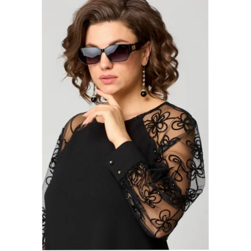 š„2025 HOT SALEš„ Lace Patchwork Round Neck Long Sleeve Dress