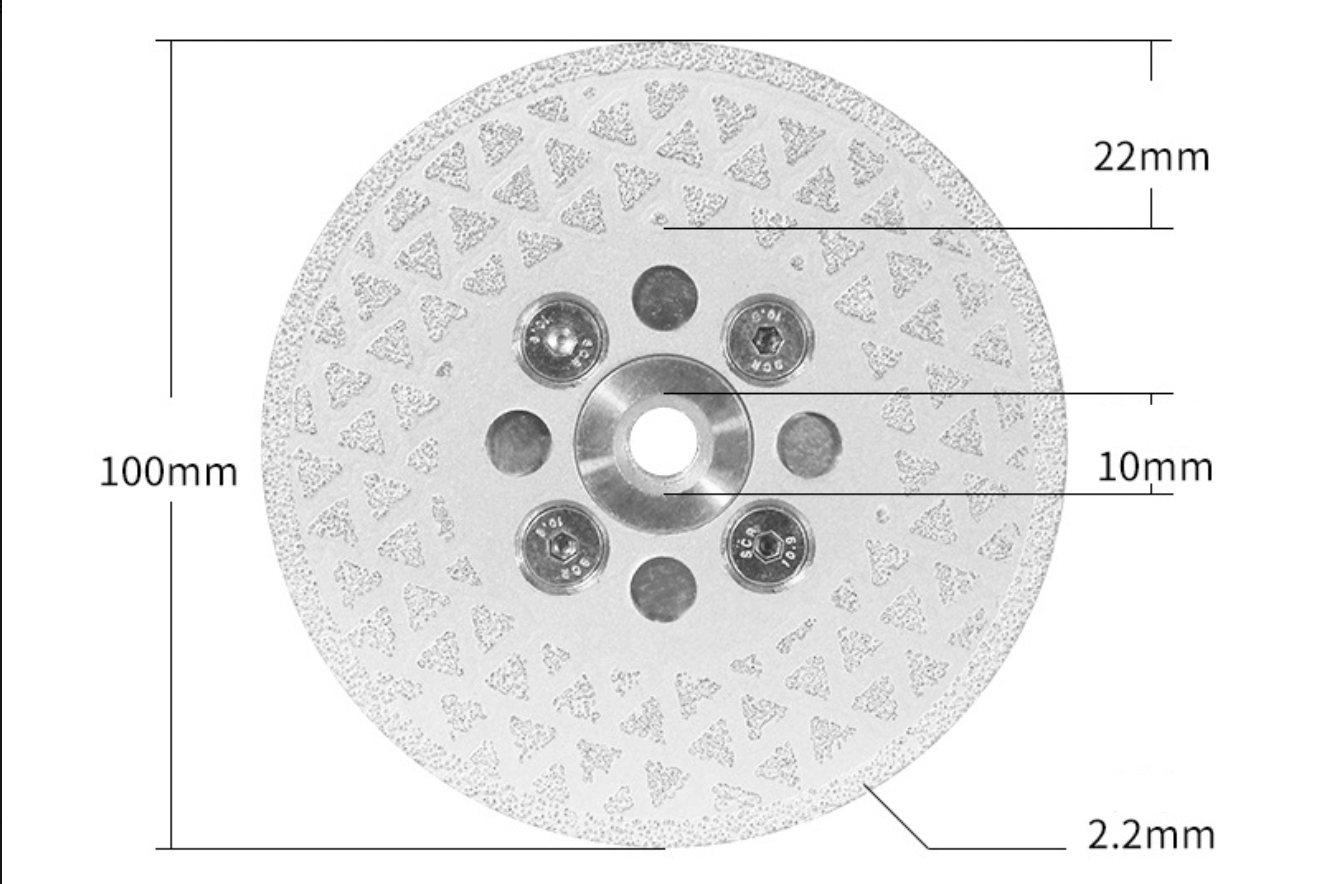 M14 Flange Electroplated Diamond Double-sided Star Material Cutting Disc