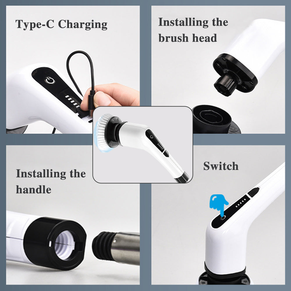 🔥Free Shipping🔥 7-in-1 Cordless Electric Long Handle Retractable Cleaning Brush