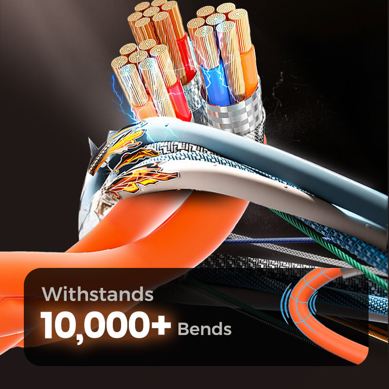 120W 3-In-1 180° Rotating Fast Charging Cable
