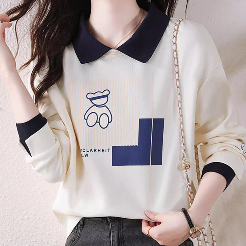 Women’s Sweatshirt with Cute Bear Print(50% OFF)