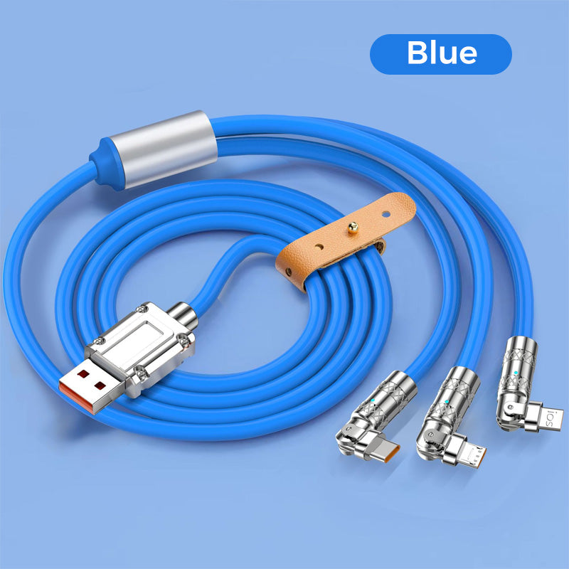 120W 3-In-1 180° Rotating Fast Charging Cable