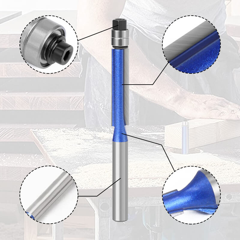 1/4 Handle Flash Silver Blue Double Bearing Trimming Knife Set