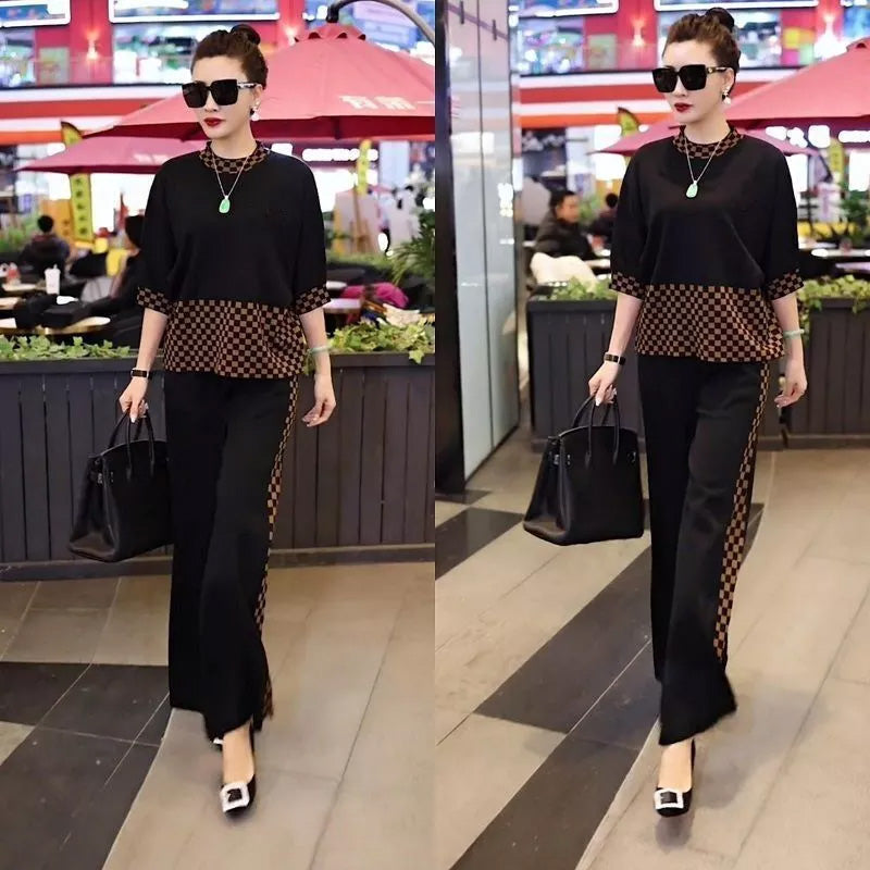 2024 Stitching Fashion Temperament Plaid Suit