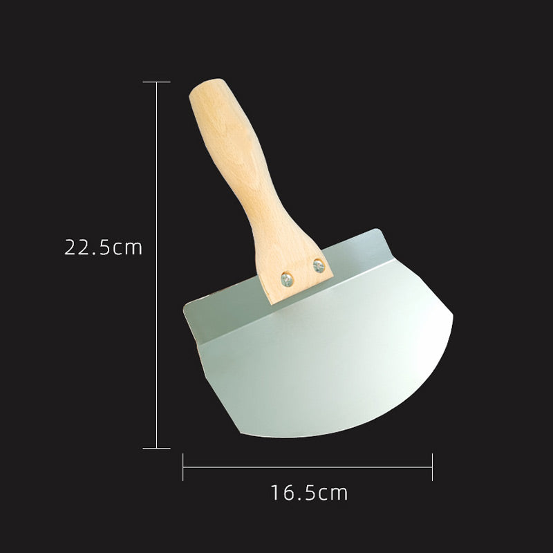 Stainless Steel Curved Plaster Spatula with Wooden Handle