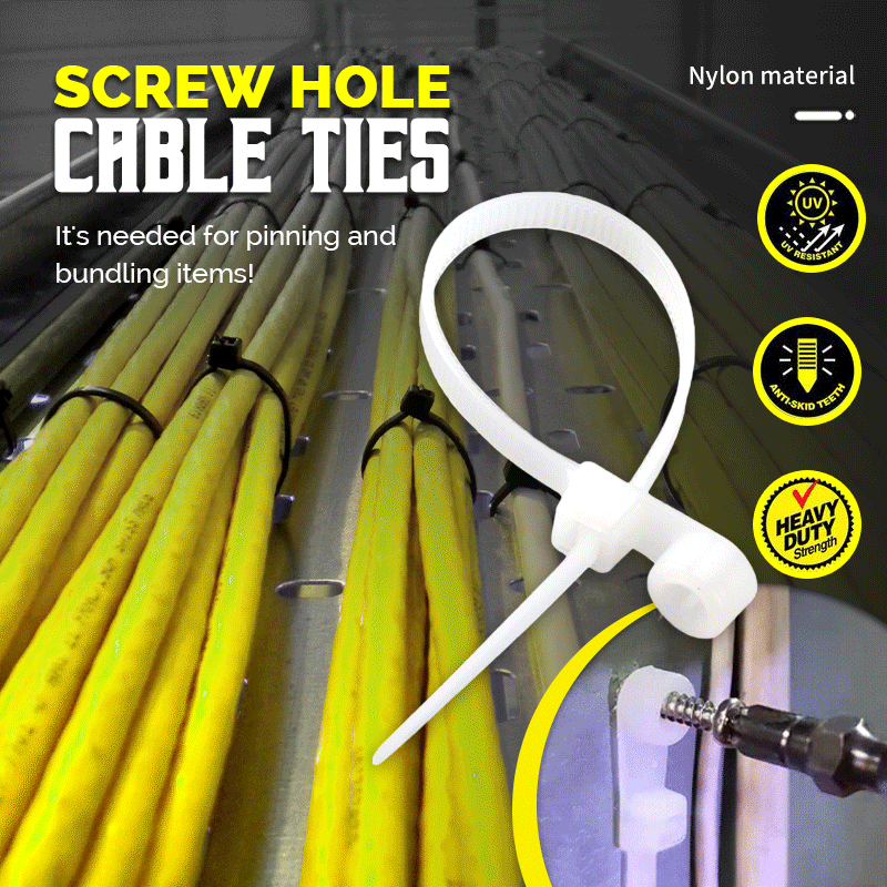 Screw Hole Cable Ties(100 pcs/ Pack)