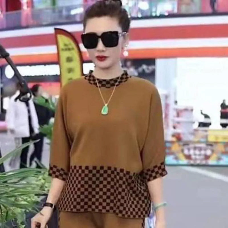 2024 Stitching Fashion Temperament Plaid Suit