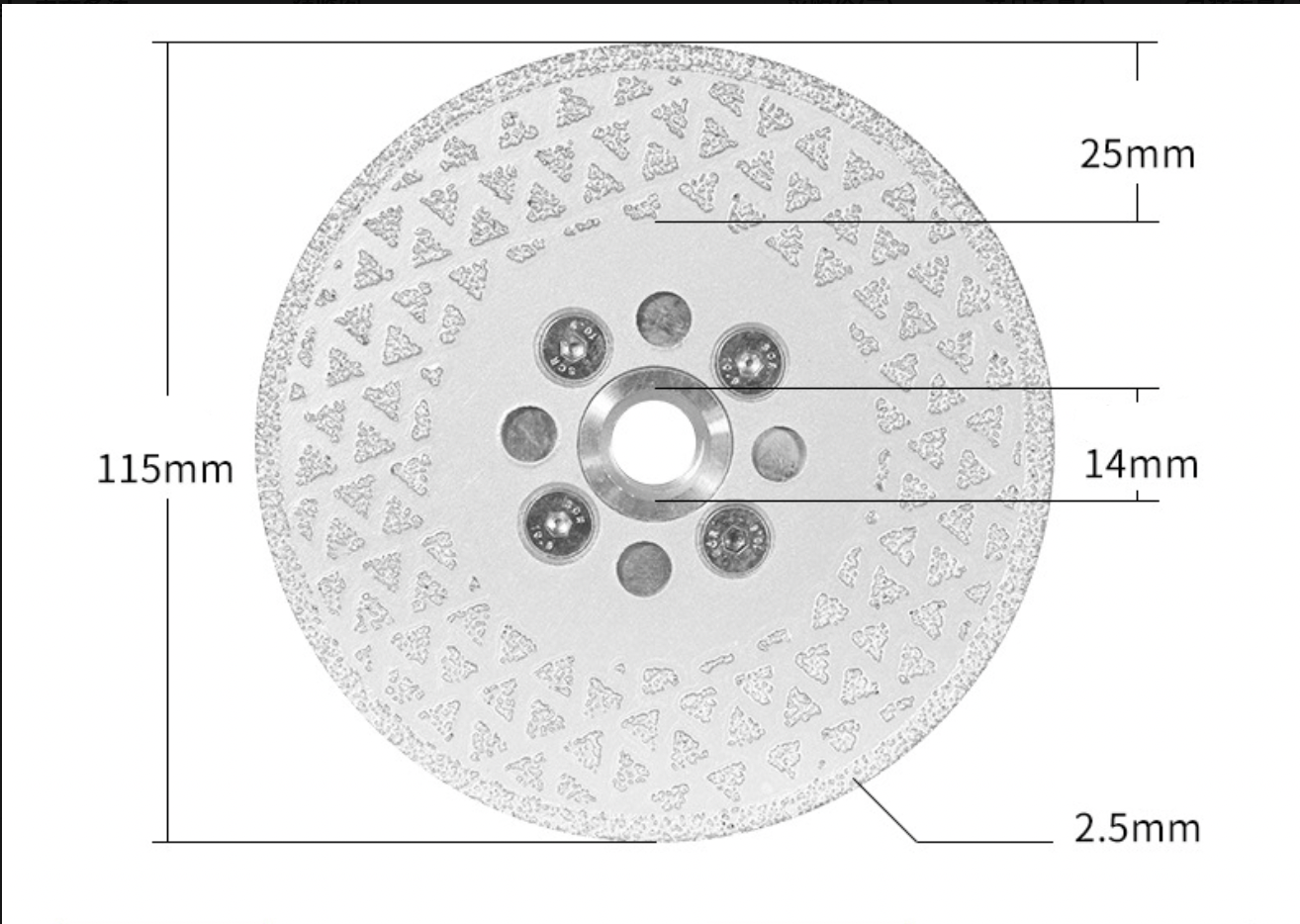 M14 Flange Electroplated Diamond Double-sided Star Material Cutting Disc