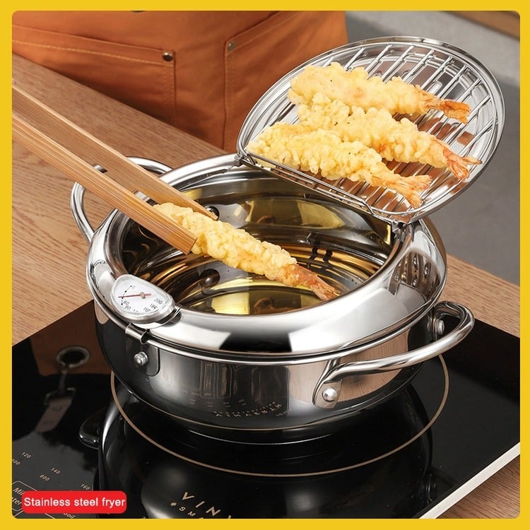 Temperature Controlled 304 Stainless Steel Deep Fryer - Induction/Gas Stove Universal