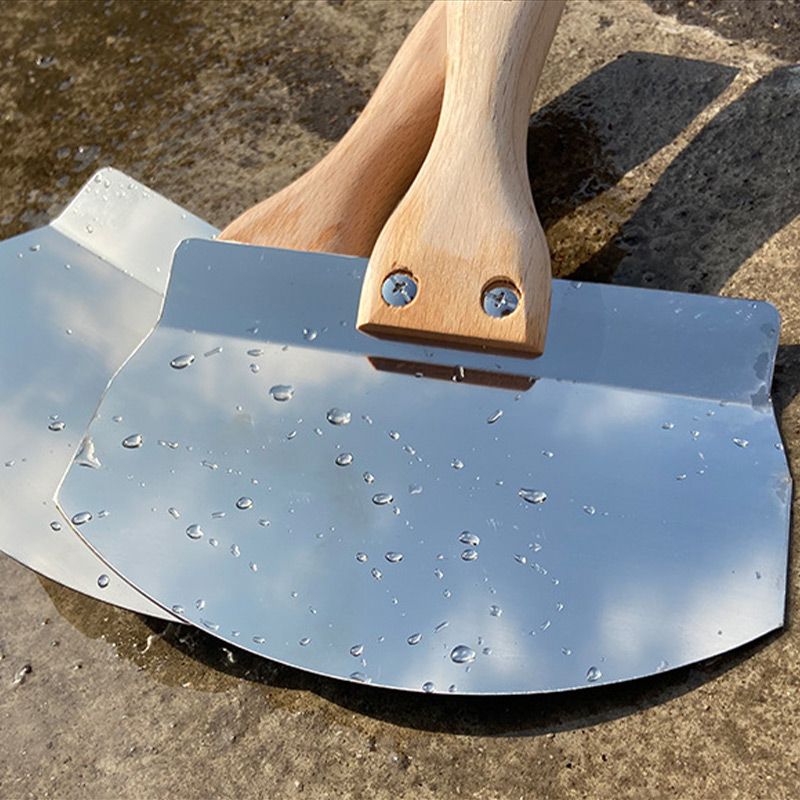 Stainless Steel Curved Plaster Spatula with Wooden Handle