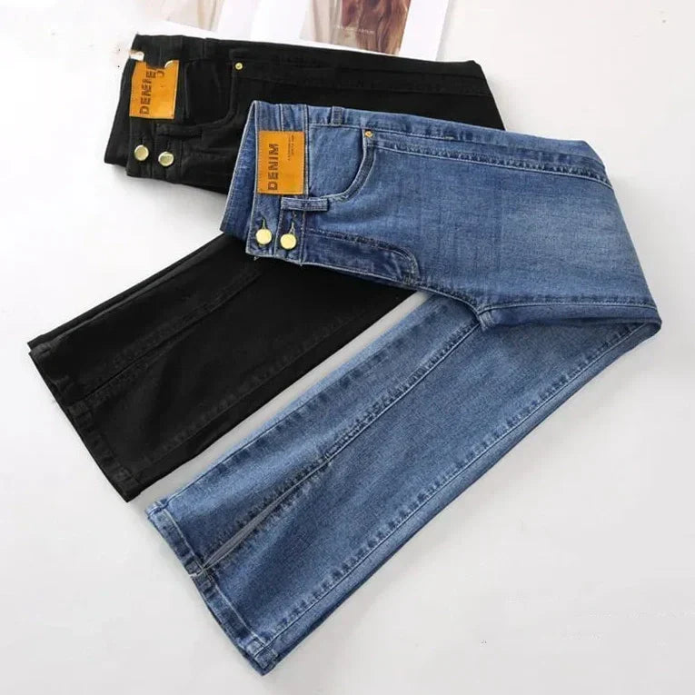 ✨New Arrival✨High-Waisted Flared Denim Jeans with Split Hem