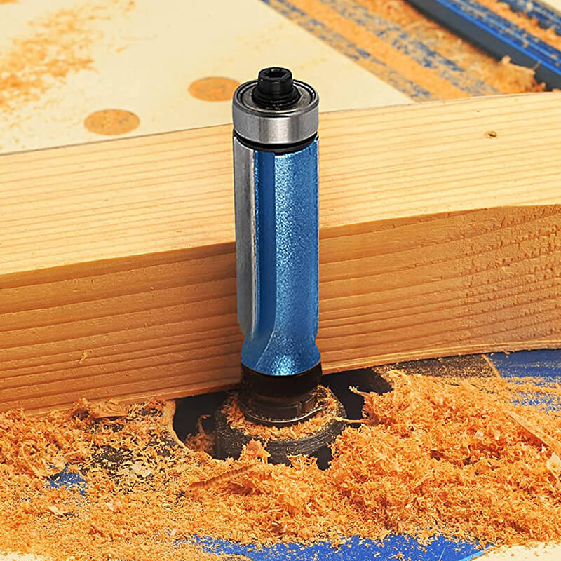 1/4 Handle Flash Silver Blue Double Bearing Trimming Knife Set