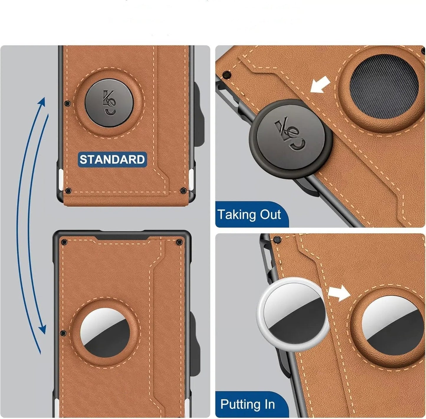 🔥Pop Up Aluminum Case Money Clip Slim Leather Slots Credit Card Holder RFID Blocking Bifold Minimalist Wallet