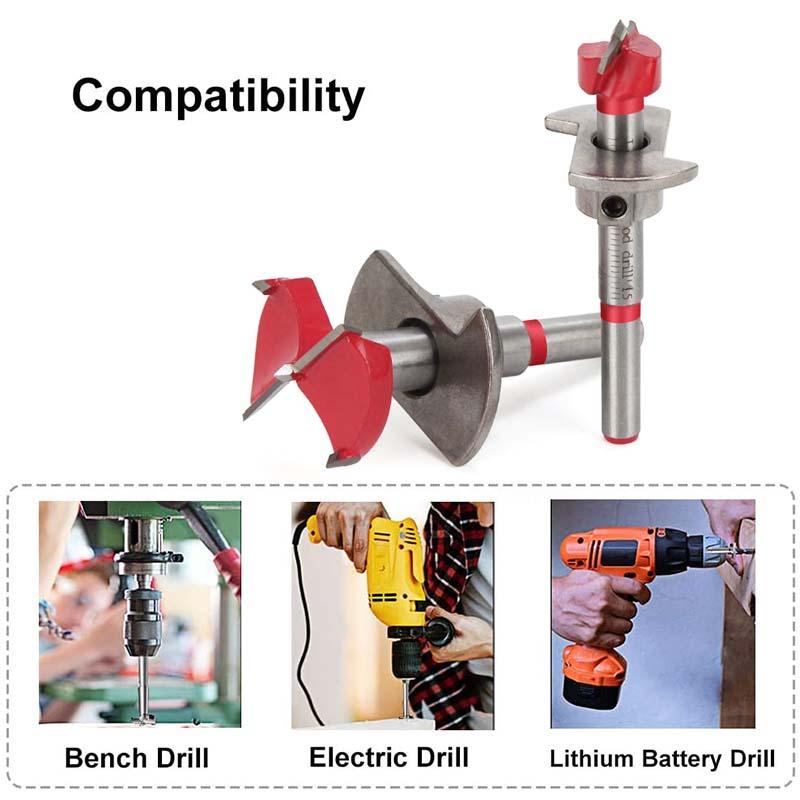 Carbide Adjustable Positioning Woodworking Hole Opener Flat Wing Drill Set