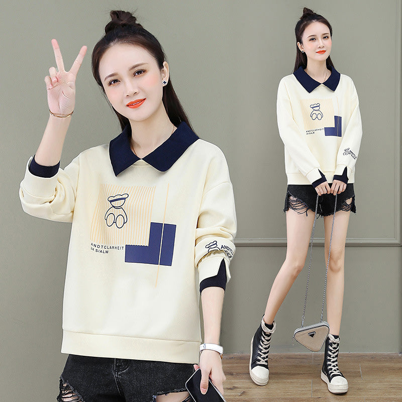 Women’s Sweatshirt with Cute Bear Print(50% OFF)