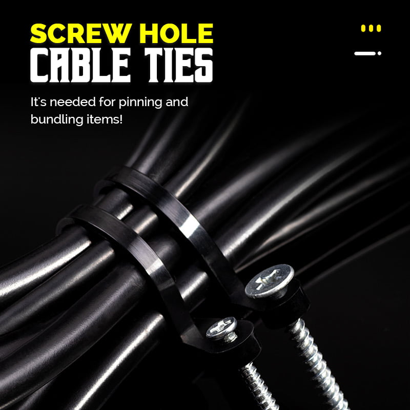 Screw Hole Cable Ties(100 pcs/ Pack)