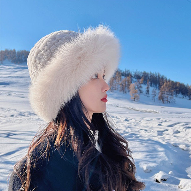 🎁Warm Gift👒- Women's Warm Fashion Synthetic Rabbit Fur Fisherman Hat