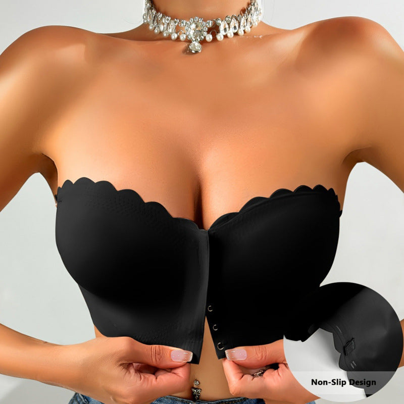 ๐ฅBUY 1 GET 1๐ฅ Seamless Front Closure Strapless Bandeau Bra โ Comfort & Support All Day! ๐