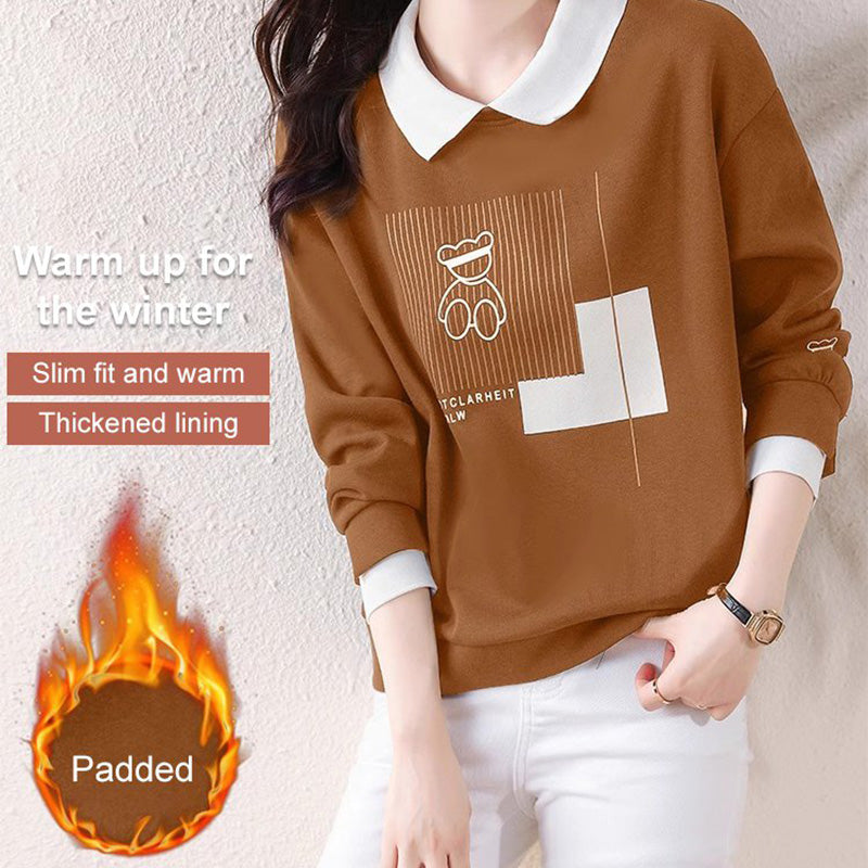 Women’s Sweatshirt with Cute Bear Print(50% OFF)