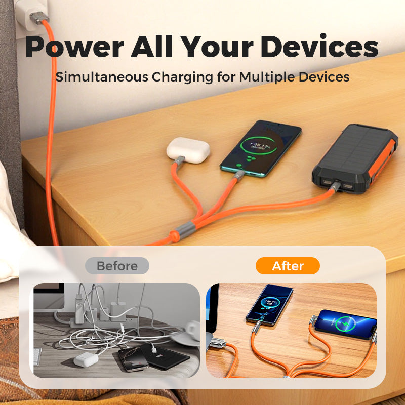 120W 3-In-1 180° Rotating Fast Charging Cable