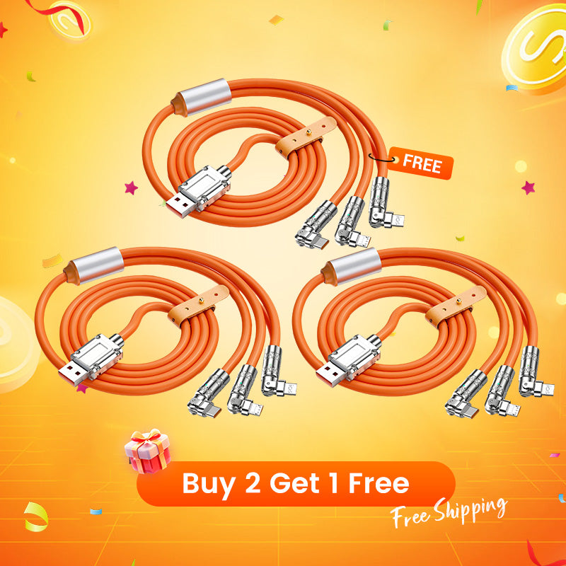 120W 3-In-1 180° Rotating Fast Charging Cable