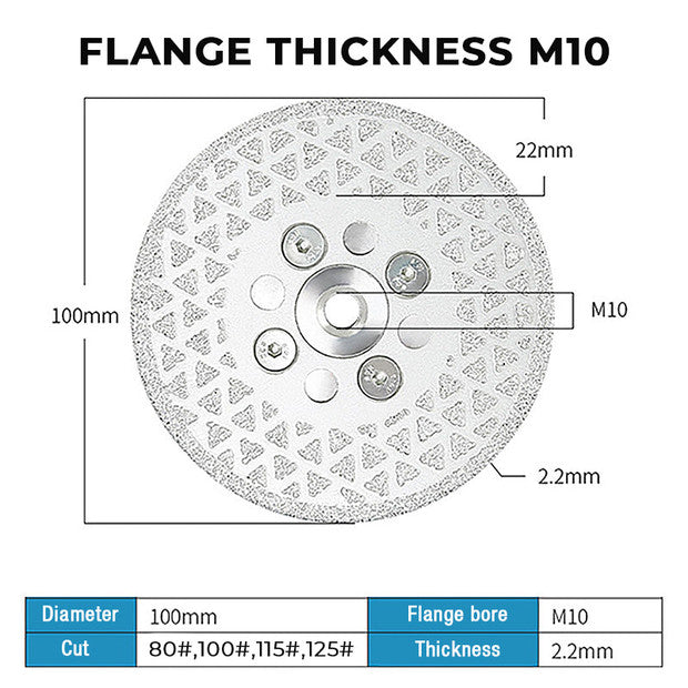 M14 Flange Electroplated Diamond Double-sided Star Material Cutting Disc