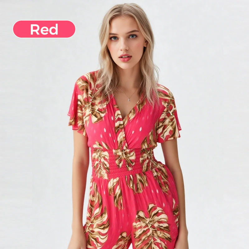 🔥Casual Floral Polka Dot Pocket Rompers