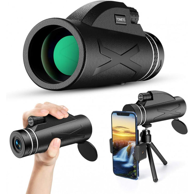 šHot Saleš80x100 Monocular Telescope with Smartphone Adapter & Tripod