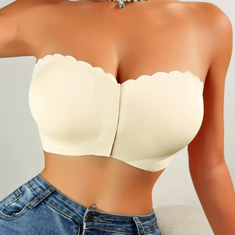 ๐ฅBUY 1 GET 1๐ฅ Seamless Front Closure Strapless Bandeau Bra โ Comfort & Support All Day! ๐