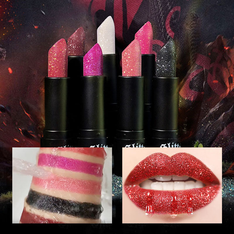 Matte Permanent Lipstick With Fine Glitters(50% OFF)