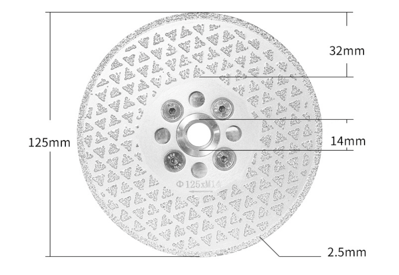 M14 Flange Electroplated Diamond Double-sided Star Material Cutting Disc
