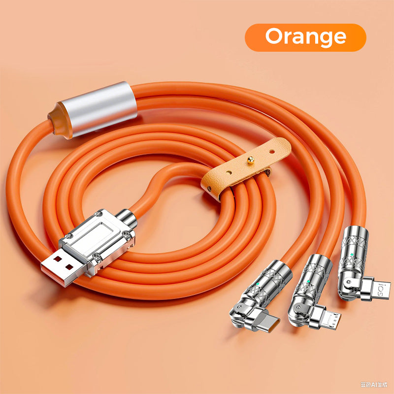 120W 3-In-1 180° Rotating Fast Charging Cable