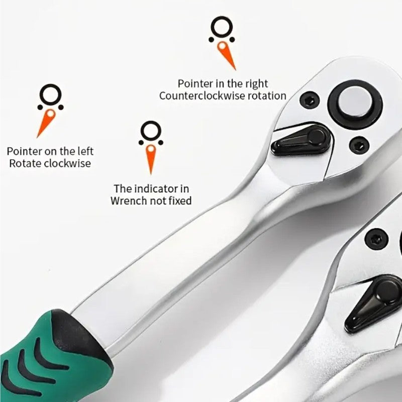 72-Tooth Extendable Telescopic Socket Ratchet Wrench