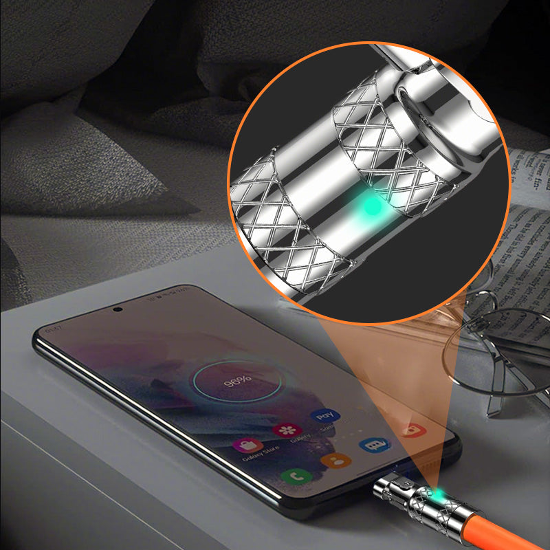 120W 3-In-1 180° Rotating Fast Charging Cable