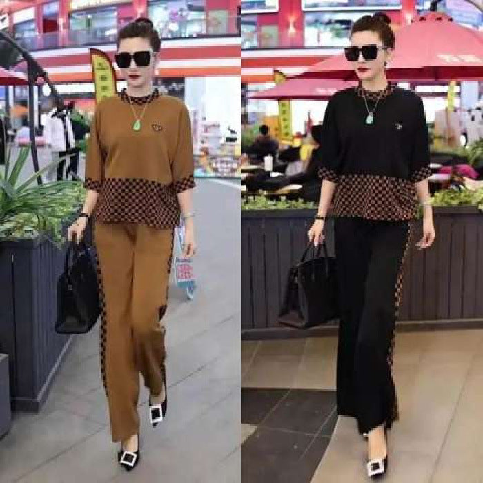 2024 Stitching Fashion Temperament Plaid Suit