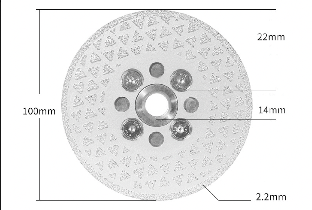 M14 Flange Electroplated Diamond Double-sided Star Material Cutting Disc