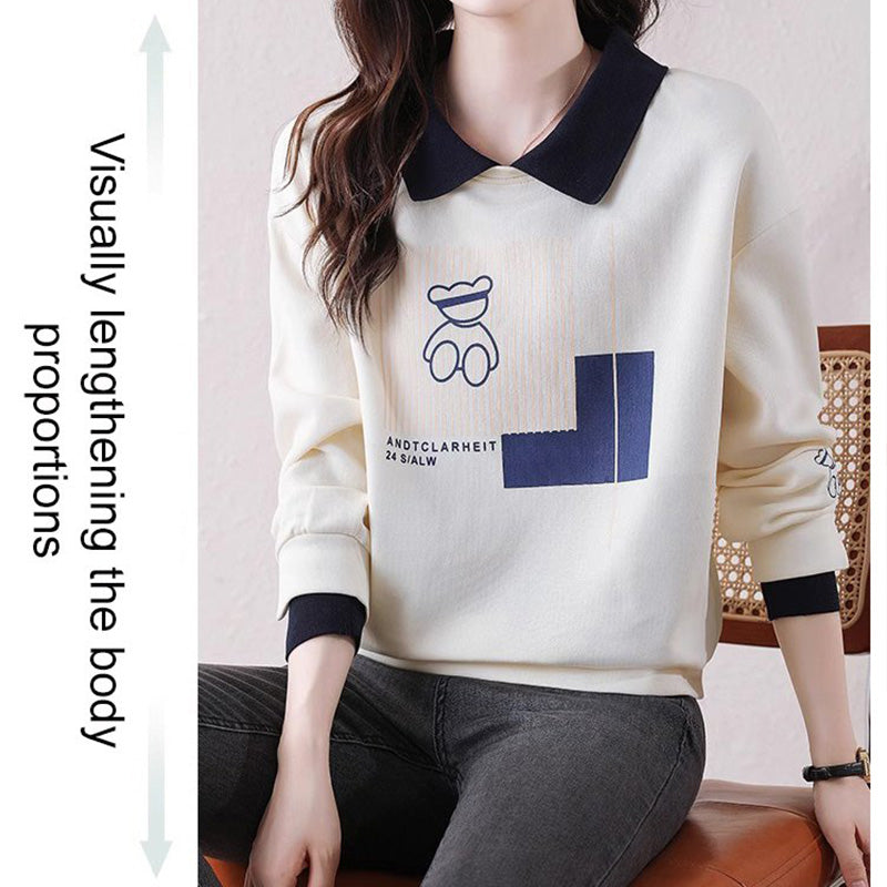 Women’s Sweatshirt with Cute Bear Print(50% OFF)