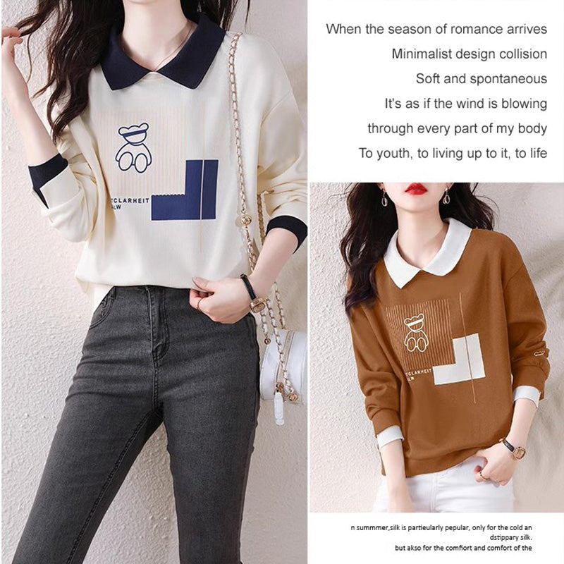 Women’s Sweatshirt with Cute Bear Print(50% OFF)