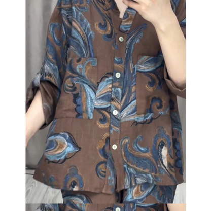 Two Piece Shirt and Trousers Set for Women