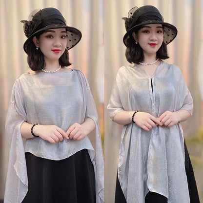 🎉Summer Hot Sale🎉Versatile Multi-Way Sheer Shawl Blouse