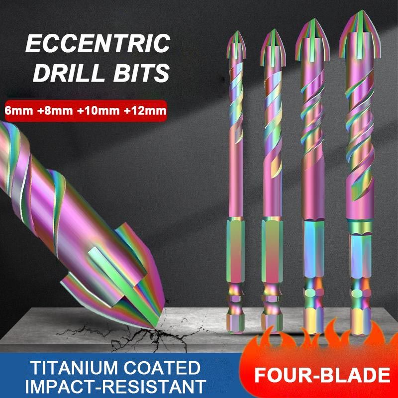 Titanium Coated Spiral Four-blade Eccentric Drill Bits