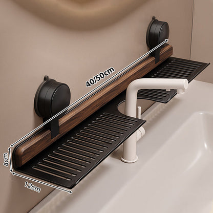💥 Walnut Suction Cup Bathroom Shelf