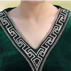 【The Best Gift for Mom】V-neck Long Sleeve Velvet T-shirt