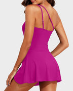 ⛱️One Shoulder Skirted One Piece Swimsuit