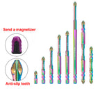 S6 Color Titanium Impact Screwdriver Bit | Ultra-Hard Magnetic | Anti-Slip Cross Head