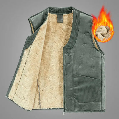 Men's Trendy Warm Solid Color Vest with Zipper