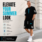👕Men's Summer T-Shirt & Shorts Set – Gradient design, breathable & lightweight – Perfect for hot days & casual outings 🩳